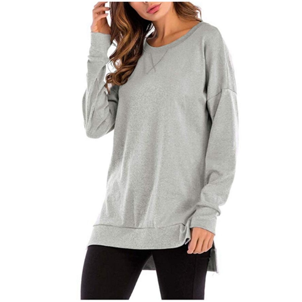 NWT Women's Side Split Crew Neck Pullover